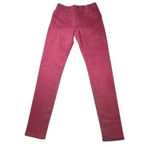 Juicy Couture Womens 6 Long Maroon Burgundy Skinny Pants Mid Rise Stretch Waist